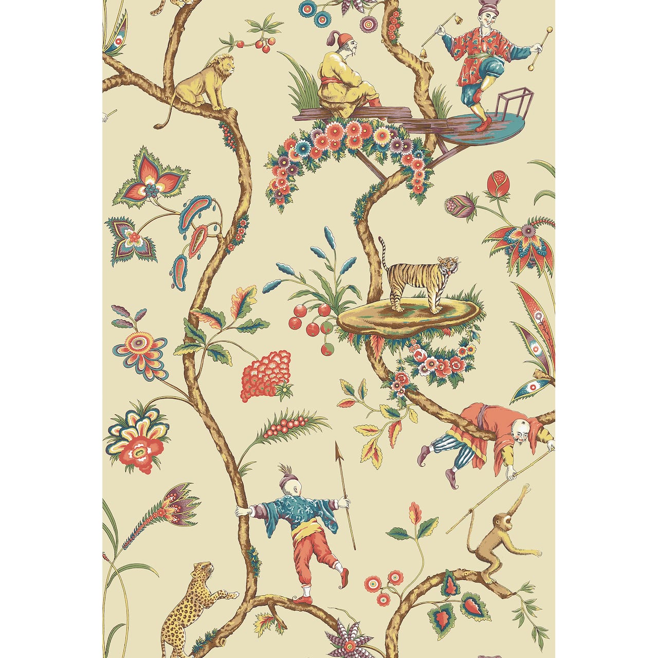 Scalamandre Ecru Chinoises Exotique Peel & Stick Wallpaper